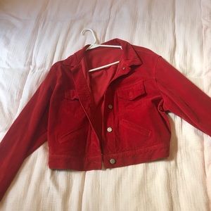 Brandy Melville Red Corduroy Jacket